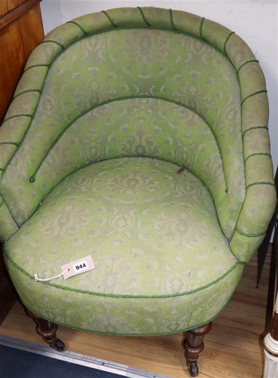 A pair of Victorian upholstered tub chairs